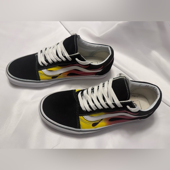 Vans Black and Yellow Flame Sneakers - Picture 8 of 8